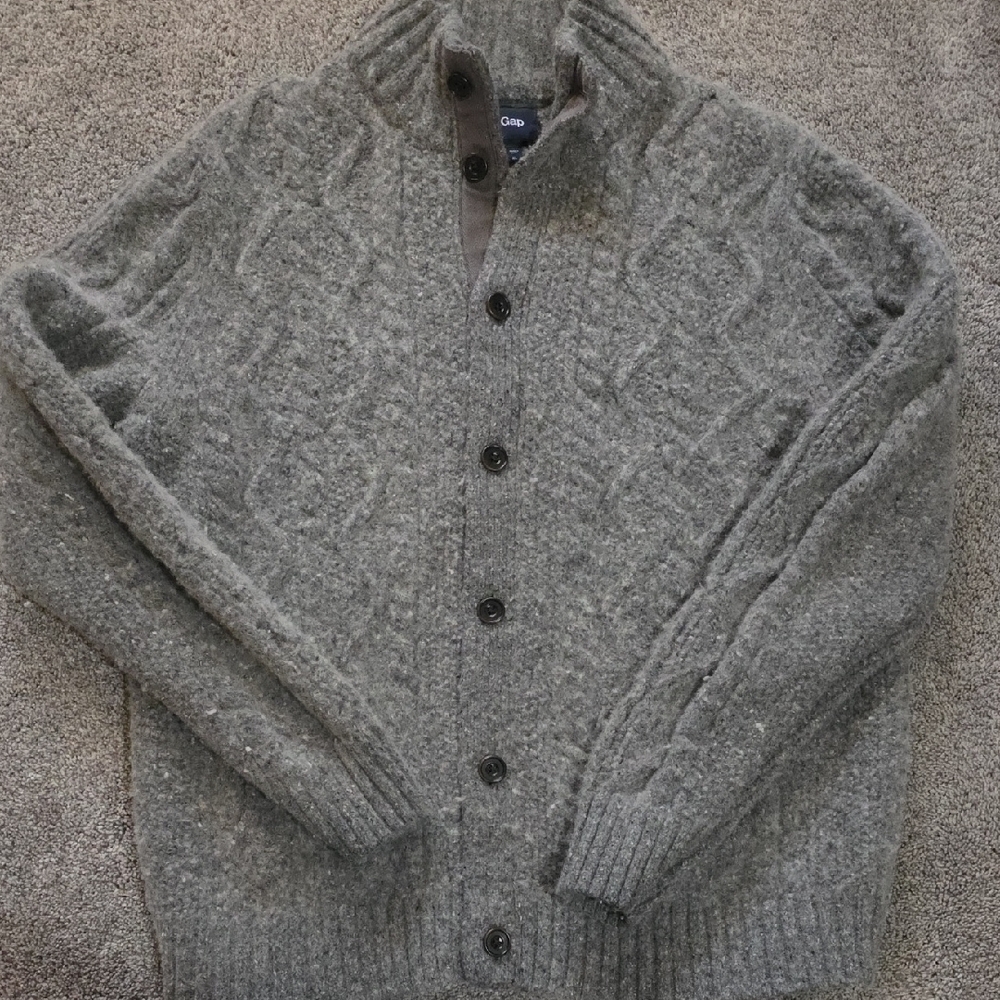 GAP Charcoal Button-Up Cardigan